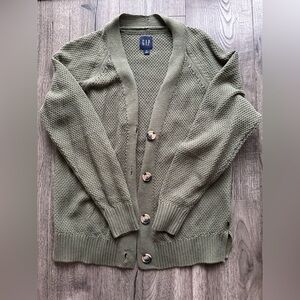 GAP Women's Sage Green Button-Up Cardigan